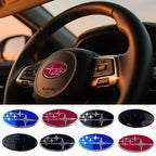 58x29mm Alloy Car Steering Wheel Logo Emblem Sticker Decals for Subaru FORESTER IMPREZA XV STI WRC WRX BRZ LEGACY OUTBACK LEVORG