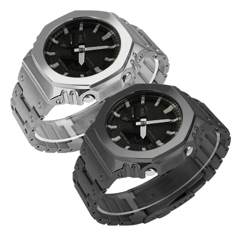 Modification Kit Titanium Case Strap for Ga-b2100 Ga 2100 Ga2110 Casioak Watchband Accessory Refit Bezel Frame No Etching Screws
