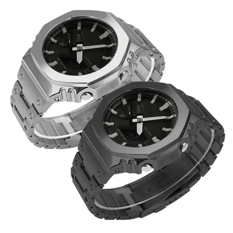 Modification Kit Titanium Case Strap for Ga-b2100 Ga 2100 Ga2110 Casioak Watchband Accessory Refit Bezel Frame No Etching Screws