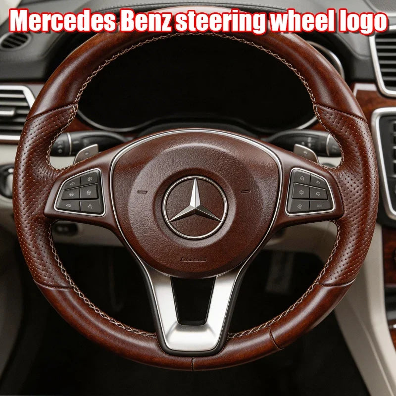 52mm 57mm Pins Sticker Car Steering Wheel Emblem Badge For Mercedes Benz C E S Class CLA CLS W212 W205 W204 Styling Accessories
