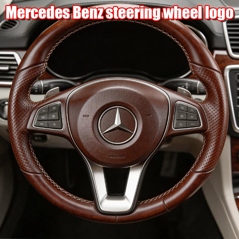 52mm 57mm Pins Sticker Car Steering Wheel Emblem Badge For Mercedes Benz C E S Class CLA CLS W212 W205 W204 Styling Accessories