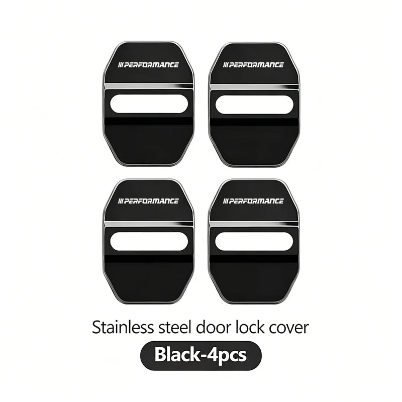 4Pcs Zinc Alloy  Car Door Lock Buckle Protection Cover Anti-Collision Shock Absorbing Cushion Stickers For BMW G80 G06 G07 G42 G