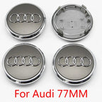 4PCS 60mm 61mm 68mm 69mm 77mm Car Wheel Center Cap Hub Cover Badge For Audi A6 A3 A4 A5 A6 Q2L Q3 Q5 Q7 Q8 R8 Hubcap Accessories