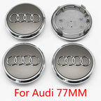 4PCS 60mm 61mm 68mm 69mm 77mm Car Wheel Center Cap Hub Cover Badge For Audi A6 A3 A4 A5 A6 Q2L Q3 Q5 Q7 Q8 R8 Hubcap Accessories