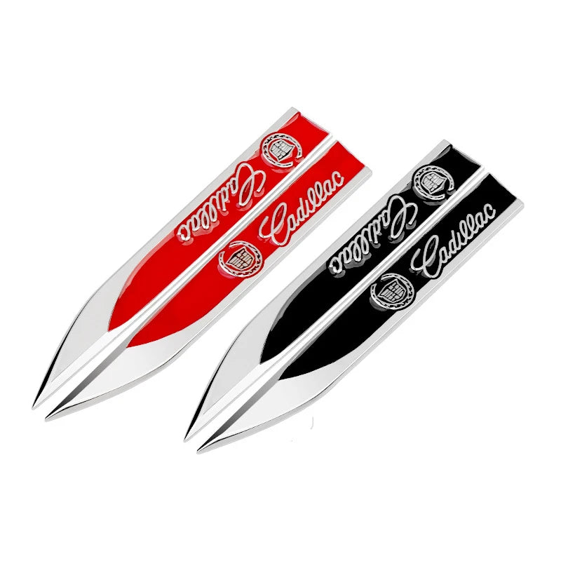 2pcs Car Fender Side Emblem Stickers Rear Trunk Metal Badge for Cadillac ATS BLS CT4 CTS EXT SLR SRX XT5 XT6 XTS Escalade DTS