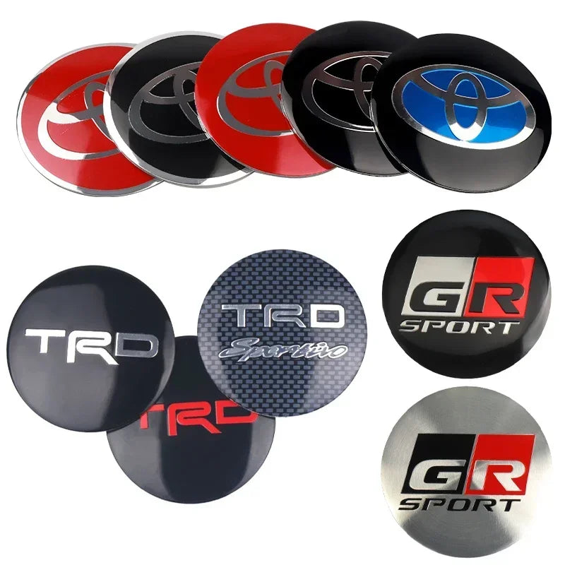 4Pcs 60MM Car Wheel Center Hub Caps Badge Tire Rim Covers For Toyota Fortuner Chr Verso Prius Hiace Yaris TRD Corolla GR Sport