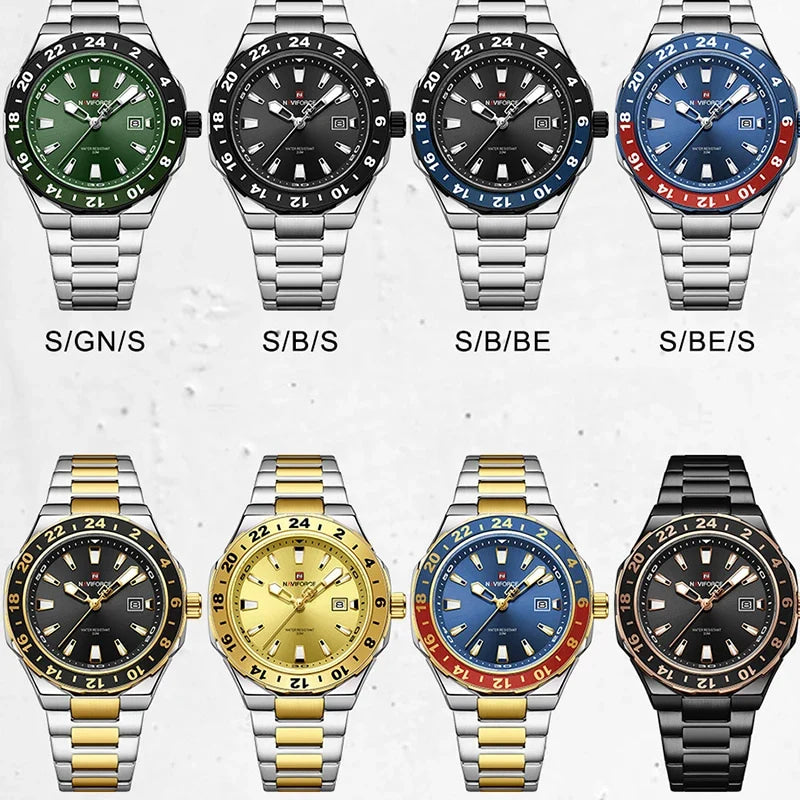 NAVIFORCE Luxury Watch for Men Quartz 3ATM Waterproof Stainless Steel Watches Business Fashion Men's Wristwatch2025