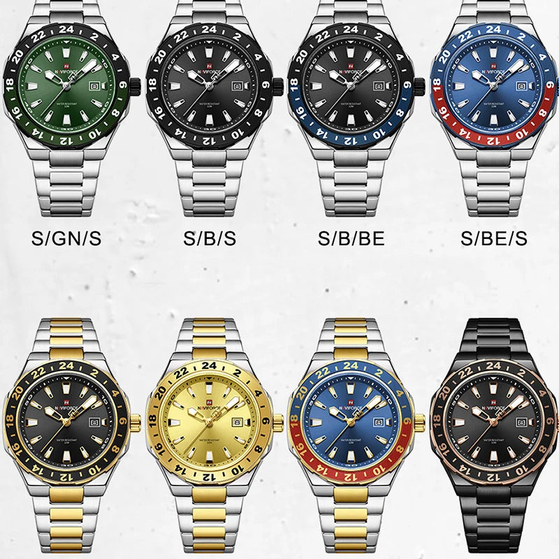 NAVIFORCE Luxury Watch for Men Quartz 3ATM Waterproof Stainless Steel Watches Business Fashion Men's Wristwatch2025