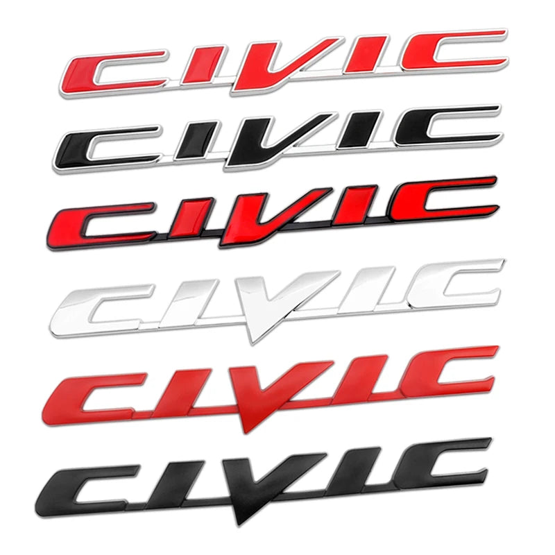 3D Metal Ivtec Letter Emblem Badge Decal Car Styling For Honda Civic Logo Car Rear Tail Trunk Stickers Decals Auto Accessories