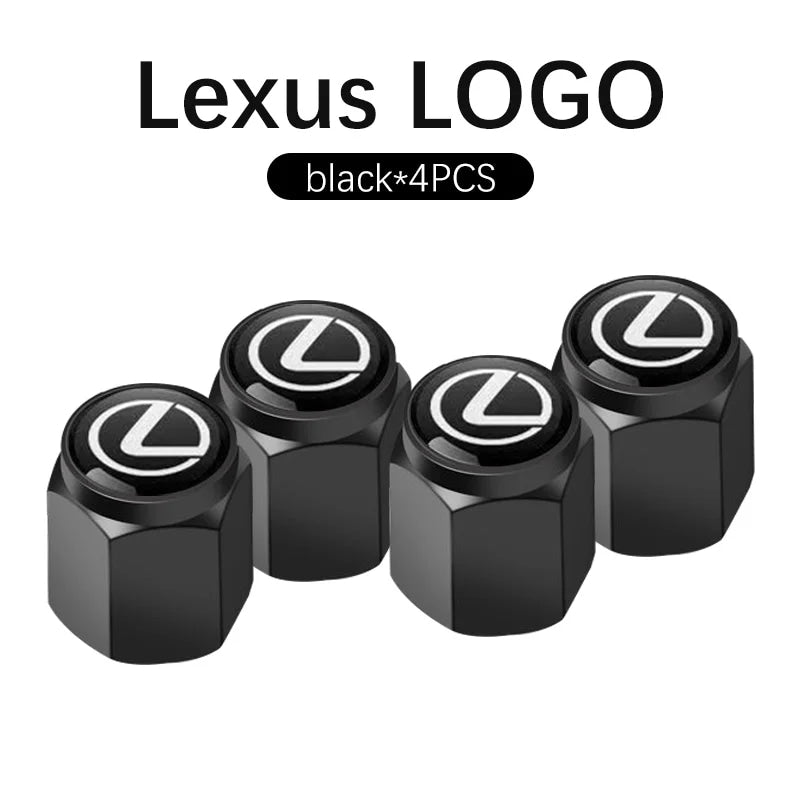 Car Wheel Tire Valve Cap For Lexus ES RX GX ES250 ES300 ES350 RX300 LX450 LX470 LX570 RCF RC350 Rim Stem Dust-proof Covers
