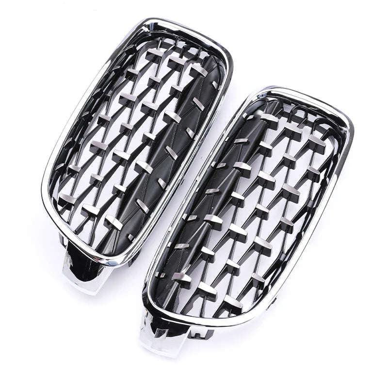 Kidney Front Racing Grille Chrome Black Silver Points Diamond Style Grill For BMW 3 Series F30 F31 2012-2019 320i 328i 330i 340i