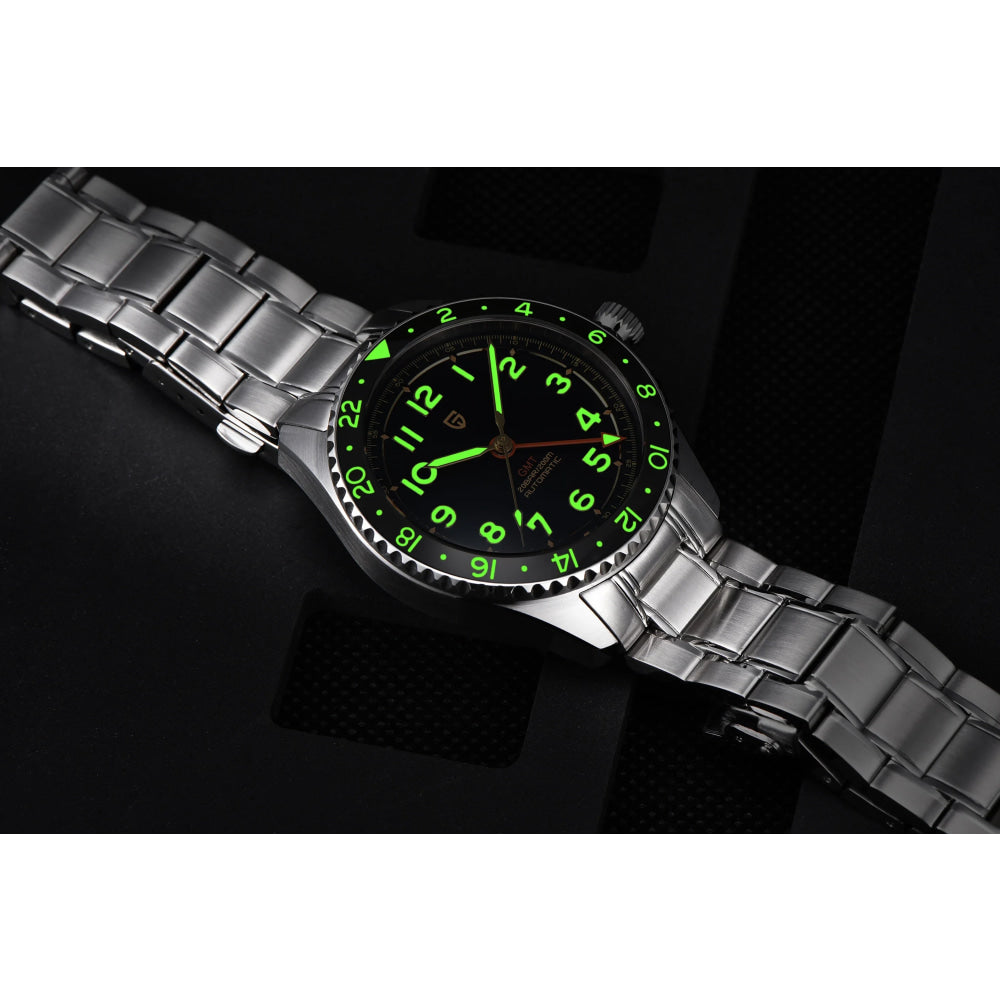 PAGANI DESIGN PD1784 Men’s GMT Automatic Mechanical Watch DG5833 Stainless Steel Sapphire Crystal Waterproof Local Delivery
