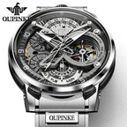 OUPINKE 3278 relojes automáticos para hombre volante de inercia esqueleto de lujo Original diseñador italiano colaboración relojes mecánicos para hombres