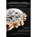 OLEVS 6658 Mens Watch Business Leather Strap Reloj  Hollow out Mechanical Automatic Wristwatch Waterproof Luminous Watch For Man