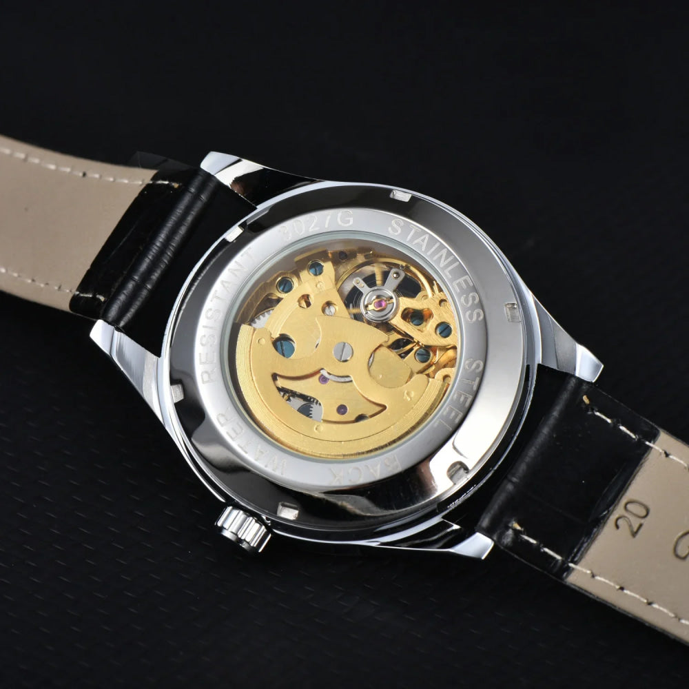 Orient Watch  Double Lion Japanese Fully Automatic Mechanical Watch Hollowed Out Business Men's Watch Stainless Steel Strip