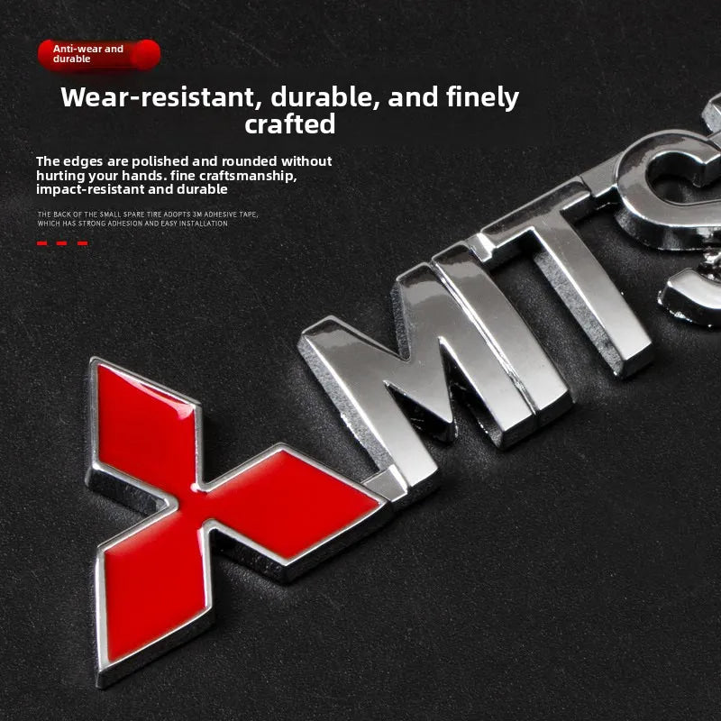 For Mitsubishi Outlander Eclipse Pajero Lancer EVO ASX Triton Attrage Ralliart Delica Car Metal Logo Badge Emblem Sticker