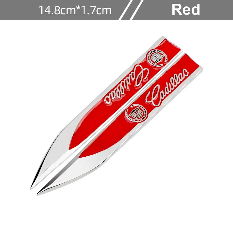 2pcs Car Fender Side Emblem Stickers Rear Trunk Metal Badge for Cadillac ATS BLS CT4 CTS EXT SLR SRX XT5 XT6 XTS Escalade DTS
