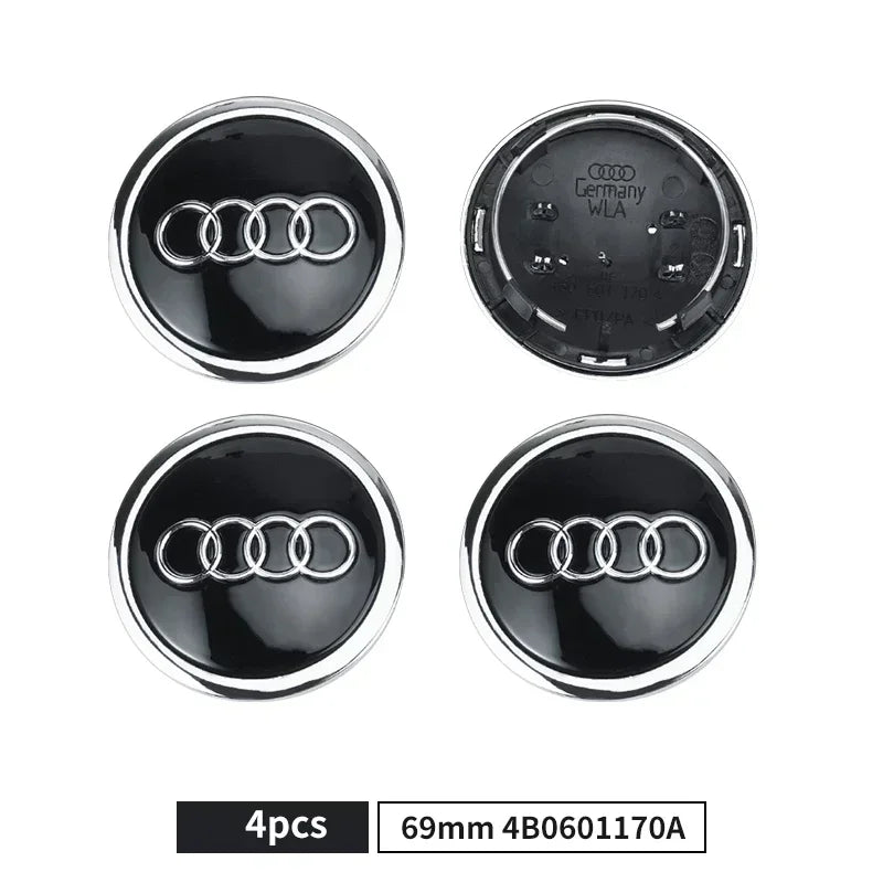 4pcs 69mm Car Styling Wheel Center Cap Hub Covers Badge For Audi A3 A4 A5 A6 A7 A8 S4 S6 A4L A6L 4B0601170A Auto Accessories