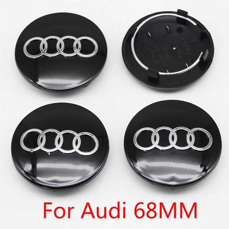 4PCS 60mm 61mm 68mm 69mm 77mm Car Wheel Center Cap Hub Cover Badge For Audi A6 A3 A4 A5 A6 Q2L Q3 Q5 Q7 Q8 R8 Hubcap Accessories