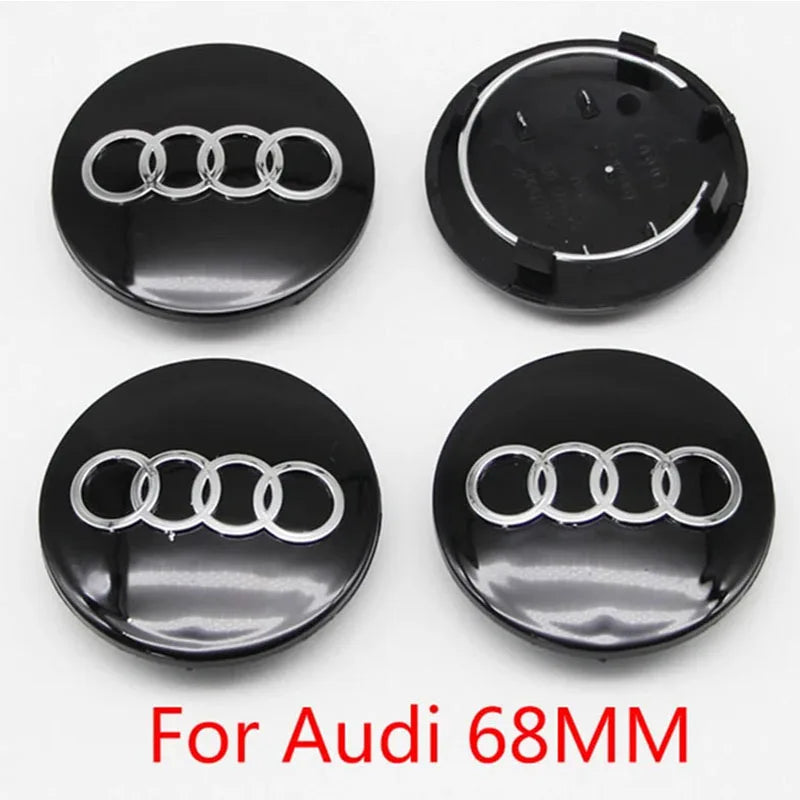 4PCS 60mm 61mm 68mm 69mm 77mm Car Wheel Center Cap Hub Cover Badge For Audi A6 A3 A4 A5 A6 Q2L Q3 Q5 Q7 Q8 R8 Hubcap Accessories