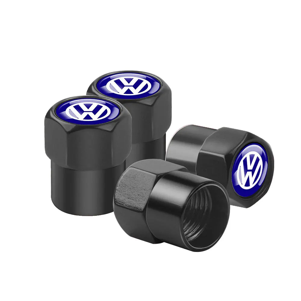 4Pcs Car Wheel Tires  Valve Caps Auto Exterior Accessories For Volkswagen GTI Golf Polo Passat RLine Magotan Jetta Bora Beetle R