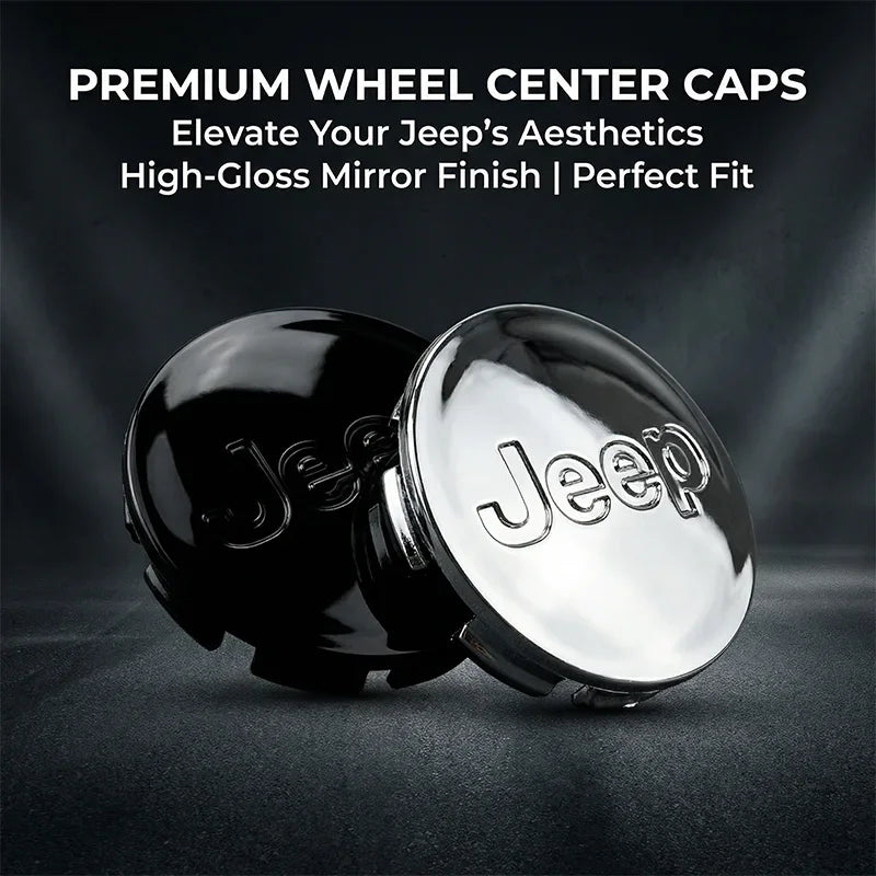 4Pcs/set Anti-Rust Snap-On Wheel Center Hub Caps Center Covers for Jeep Renegade Compass Wrangler JK Patriot Grand Cherokee SRT