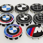4pcs For BMW 50th E90 E60 F10 F20 G20 G30 E53 E85 E70 56mm 68mm Blue White Car Hub Cap Wheel Center Cap Emblem Badge Accessories