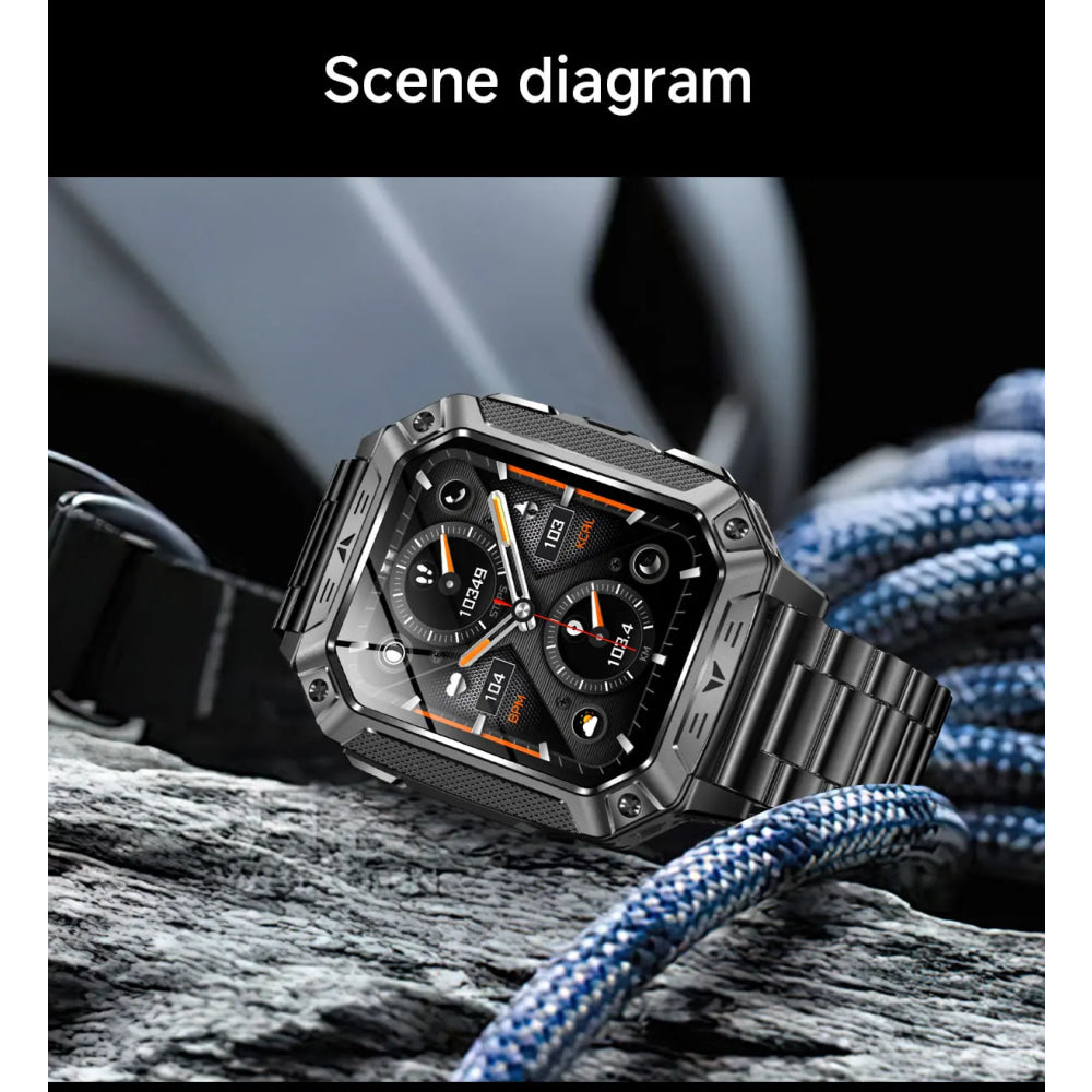 2026 TANK New 1400mAh Military GPS Smart Watch Men 2.01" AMOLED Screen 10ATM Waterproof Clock SOS Call Flashlight Smartwatch iOS