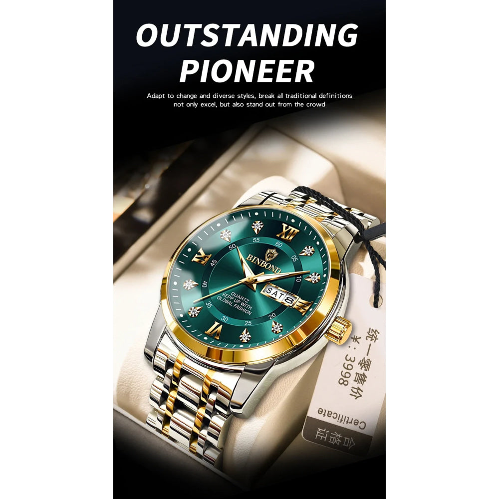 BINBOND Top Brand Luxury Fashion Watch Men 3ATM Waterproof Date Clock Sport Watches Mens Quartz Wristwatch Relogio Masculino