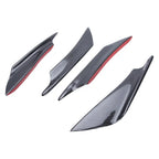 4pcs Front Bumper Side Canards Splitter Fins Universal Spoilers Carbon Fiber Car Door Anti-collision Belt Bumper Guard