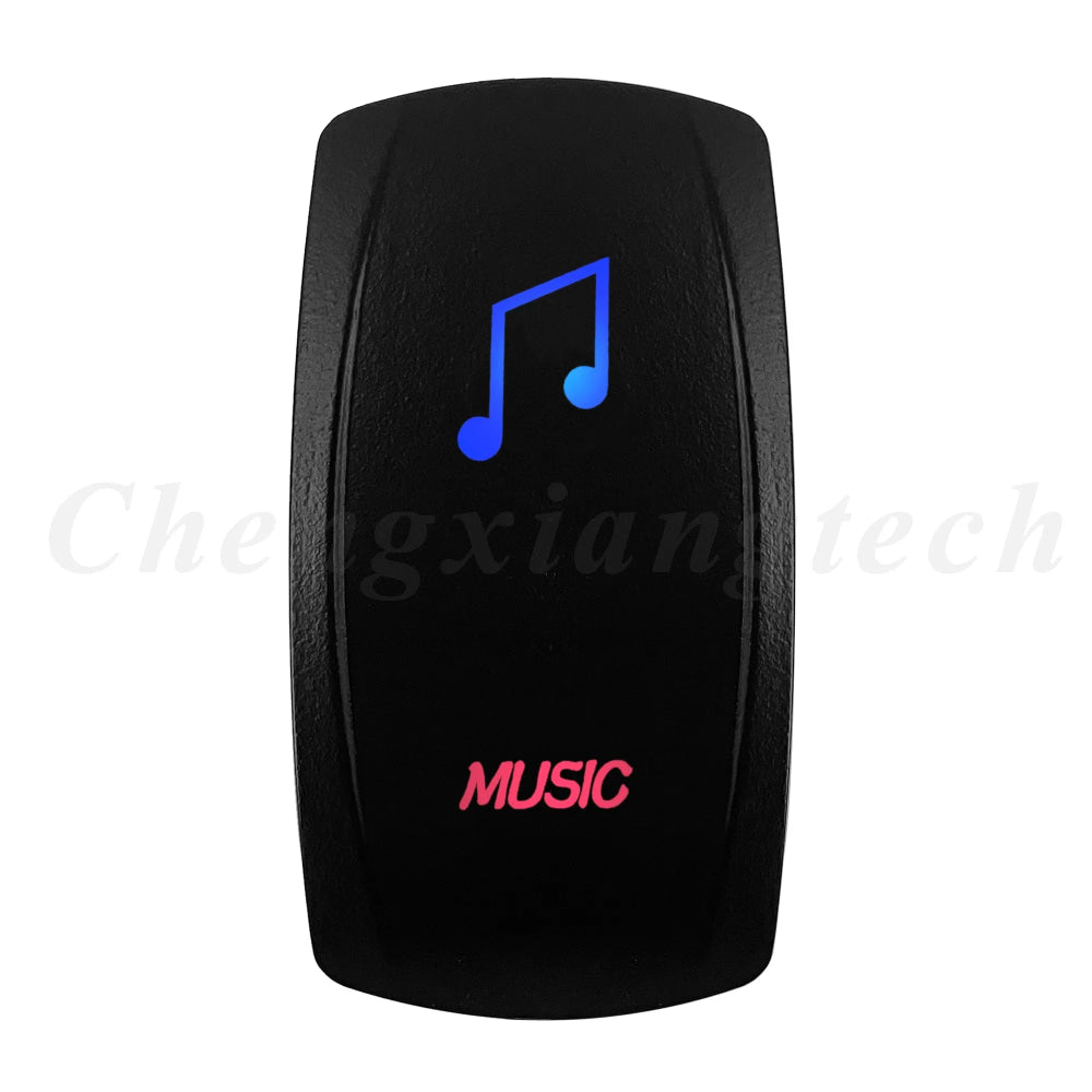 Waterproof 5 Pins SPST On/Off Rocker Switch Blue & Red Led 20A/12V 10A/24V Toggle Switch GPS for Cars,Trucks, RVs, Boats