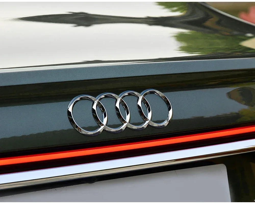 Car Logo Badge Black SFront Grille Rear Trunk 4Ring Sticker Emblem For Audi A1 A3 A4 A5 A6 A7 S3 S4 S5 S6 RS3 RS4 RS6 Q3 Q5 Q7