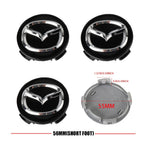 4Pcs 56MM Car Wheel Center Hub Cap Badge Accessor For Mazda Axela Demio Atenza CX CX3 CX7 CX30 CX60 CX9 2 3 4 323 MX3 MX6 RX3 MS