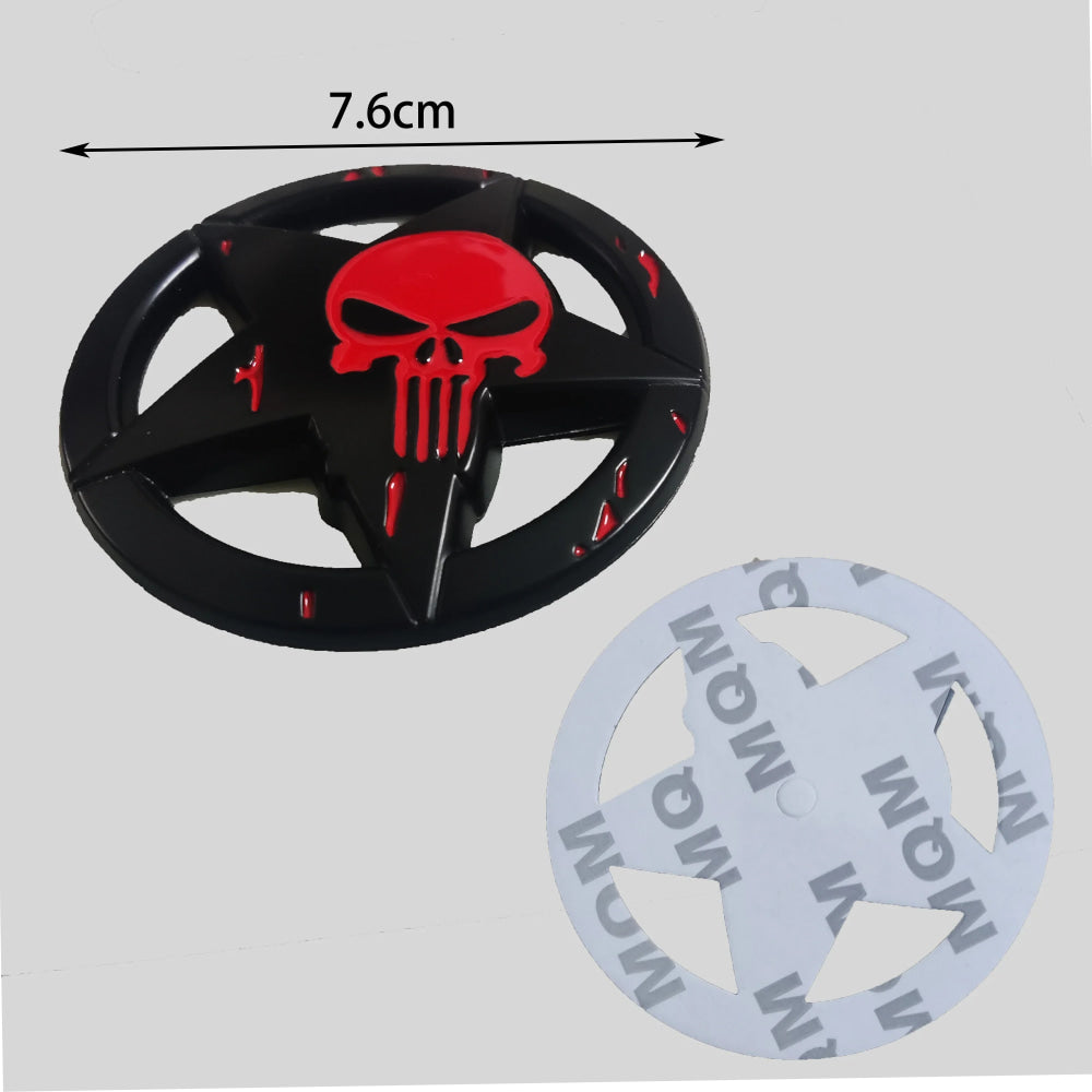 Metal 3D Skull Car Stickers Applicable to the Trunk, Car Doors, Bumpers, Rear Windshield and Fenders of Automobiles