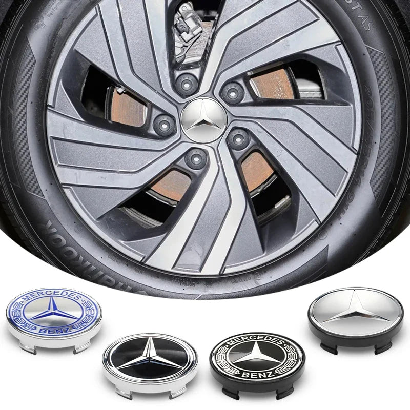 4Pcs 60mm 75mm Car Wheel Center Hub For Mercedes Benz AMG class W205 W203 GLC GLK W206 W220 W211 A180 Cap Rim Cover Accessories