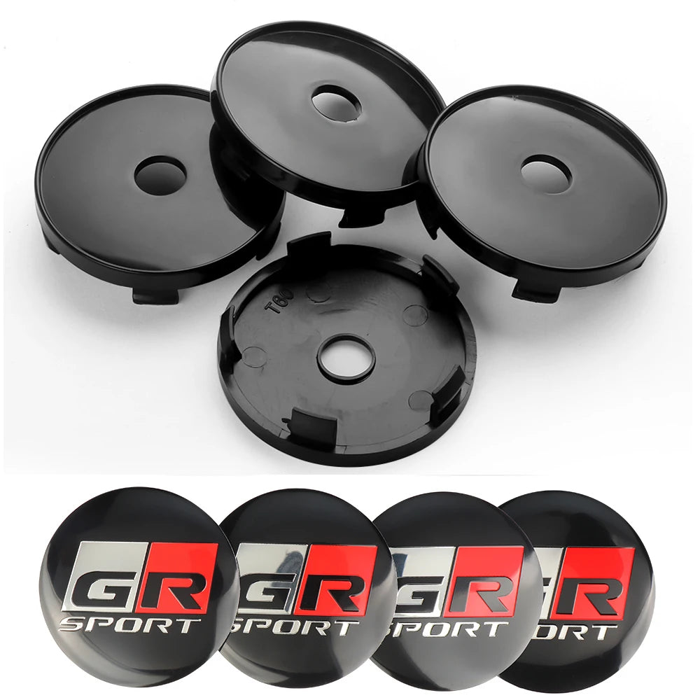 56mm 60mm GR Sport Emblem Car Wheel Center Hub Cap Stickers Decoration For Toyota Hilux Crown CHR Yaris Camry Prius Rav4 Avalon