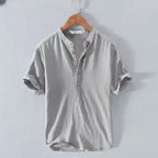 New Cotton Linen Shirts for Men Casual Shirts Lightweight  Short  Sleeve Henley Beach Shirts Hawaiian T Shirts for Men