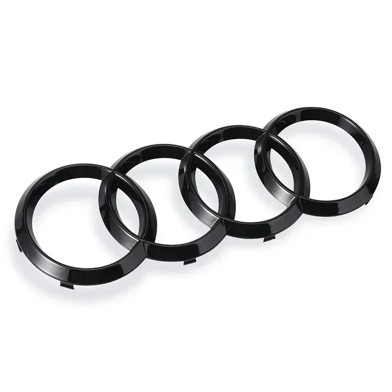 Audi 4Ring ABS Car Hood Front Bonnet Grill Rear Trunk Emblem Black/Silver Logo Badge Sticker For A3 A4 A5 A6 A7 Q2 Q3 Q5 Q8 TT