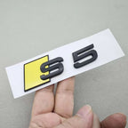 3D ABS Glossy Yellow Black S3 S4 S5 S6 S7 S8 Car Emblem Decal Badge Sticker For Audi A3 A4 A5 A6 A7 A8 Decorative Accessories