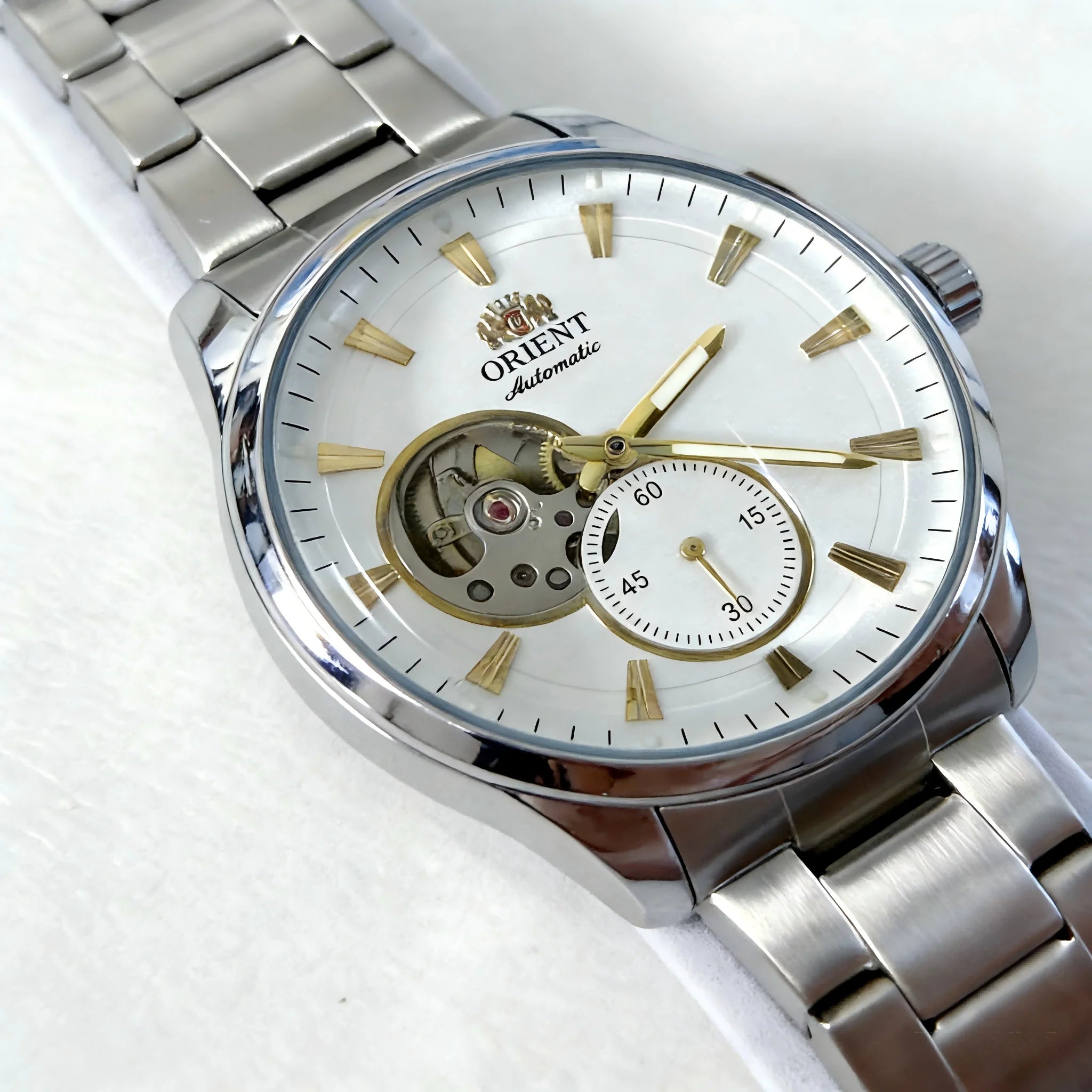Reloj Mecánico Automático para Hombre ORIENT, Esfera Esqueleto, Correa de Acero Inoxidable, Luminoso, Resistente al Agua, Reloj de Pulsera para Negocios