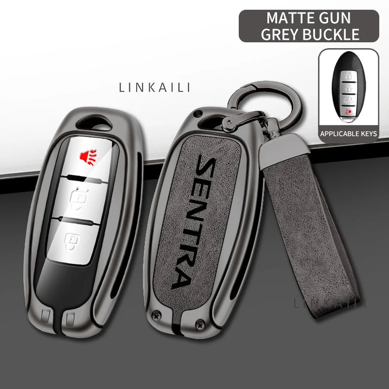 Suitable for Nissan SENTRA 2024 2020 2017 automatic transmission zinc alloy car key bag leather car key fob accessories
