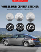 56mm 60mm 65mm Car Wheel Center Emblem Hub Caps Stickers For Lexus RX300 IS200 IS250 ES350 Ct200h UX250h NX300h RX350 ES300h LBX