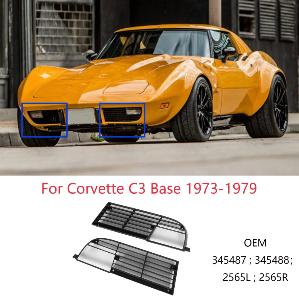 Car Front Bumper Lower Grille For Chevrolet Corvette C3 Base 1973-1974/79 Center 331834 / Left &Right 345487 345488 Accessories