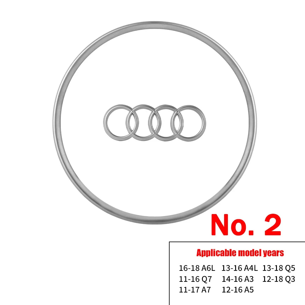 Car Styling Steering Wheel Center Logo Cover Replacement Trim Accessories For Audi Sline TT A3 A5 A7 Q3 Q5 Q7 Q8 A4L A6L A8L Q5L