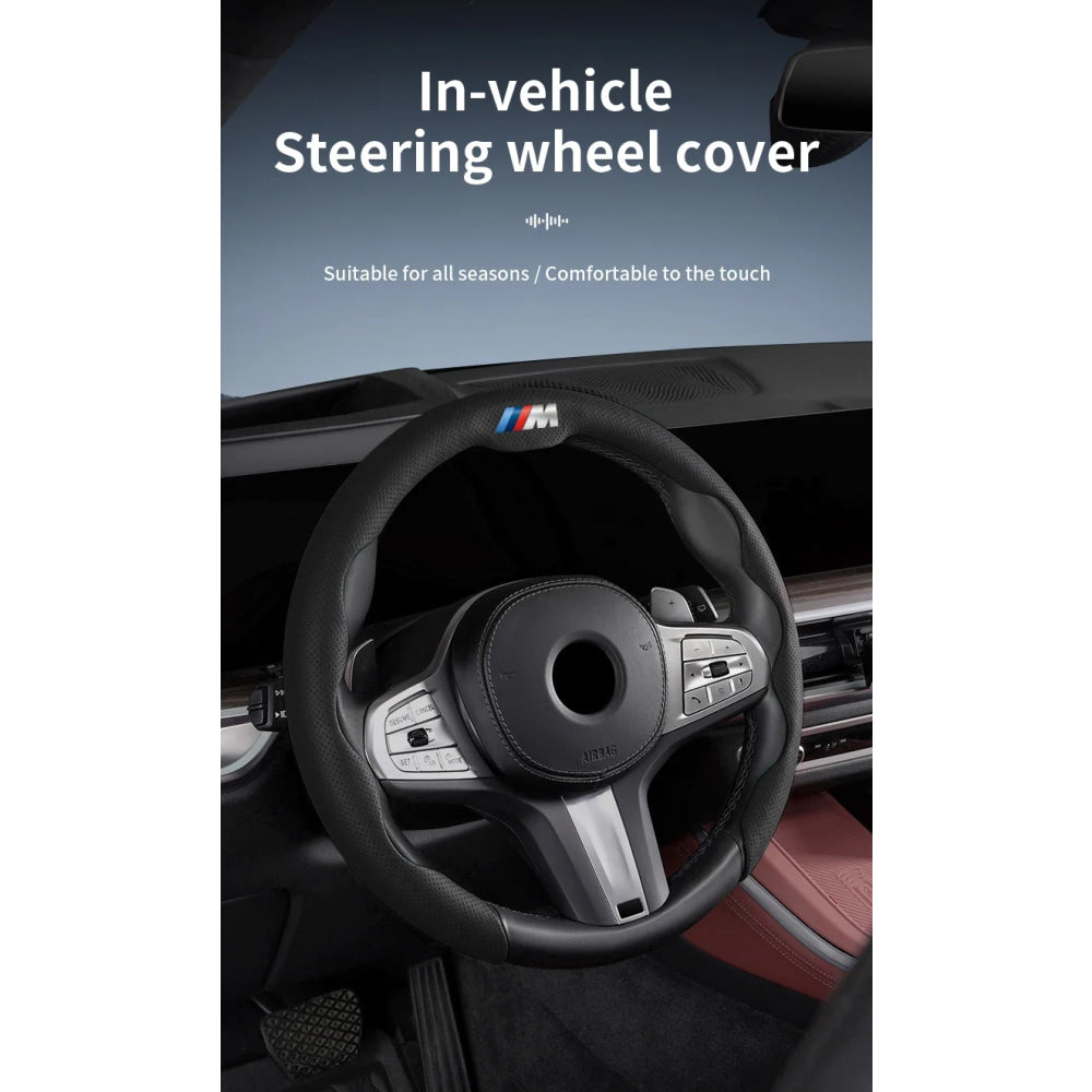 Perforated Breathable Leather Car Steering Wheel Cover Accessories For BMW E90 G80 M3 G30 M5 F82 F83 F20 F21 G42 F95 F96 G06 G07