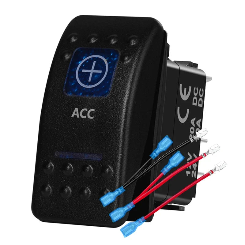 12v/24v Blue Led Light 5 Pin On Off SPST Rocker Switch 7 Pin On Off On ARB Carling Style Car Boat Waterproof Push Switch