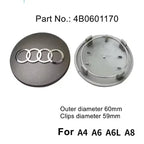 4pcs AUDI 60/61/68/69/77MM/135MM Car Wheel Center Hup Cap Cover for A6L A7 A8 A3 A4 A5 A6 S3 S4 Q3 Q5 Q5L Q7 RS3 RS4 RS5 RS6 TT