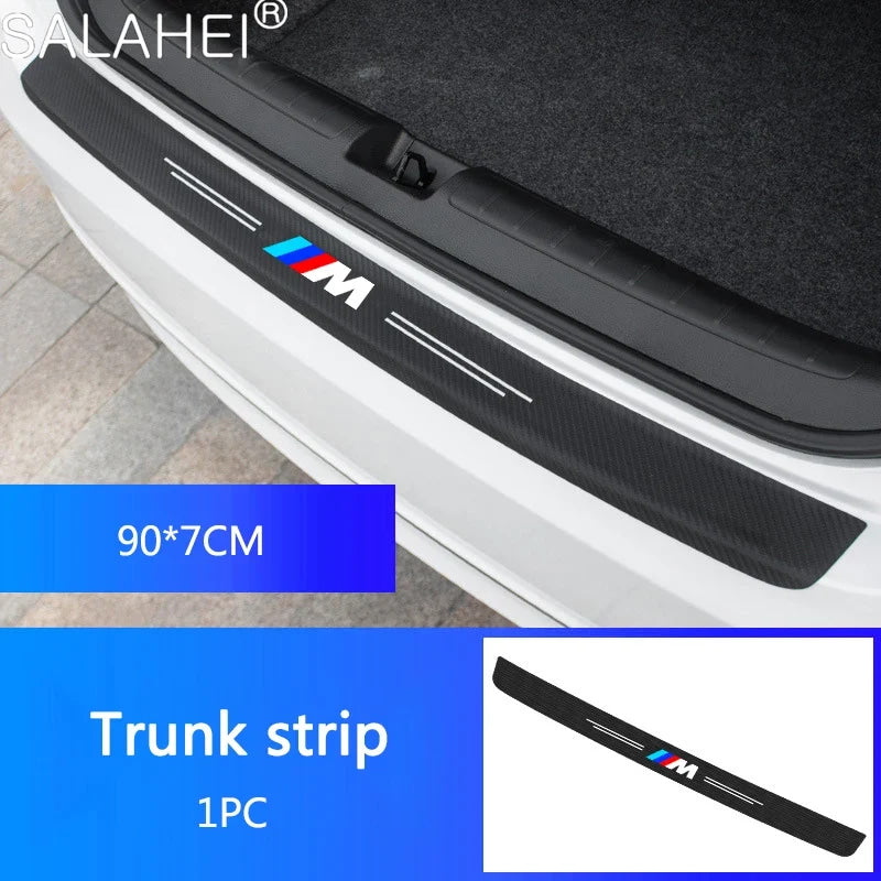 Car Door Sill Carbon Fiber Threshold Trunk Bumper Stickers Protector Strips for BMW X1 X3 3 5 Series G30 G20 G32 G11 Accessoies