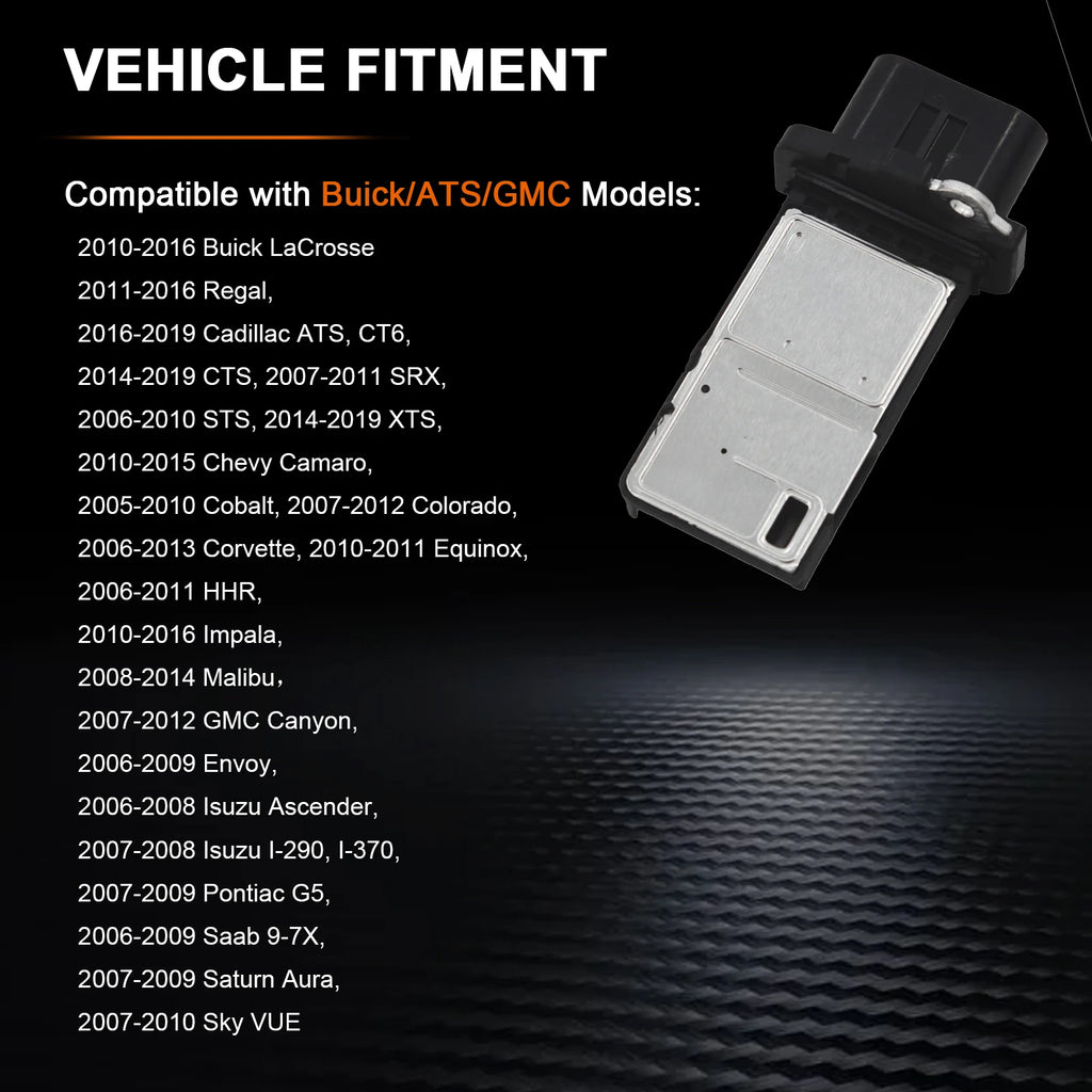 15865791 Mass Air Flow Sensor MAF Sensor Compatible with Buick Regal Cadillac ATS CT6 CTS SRX Chevy Camaro Colorado Equinox