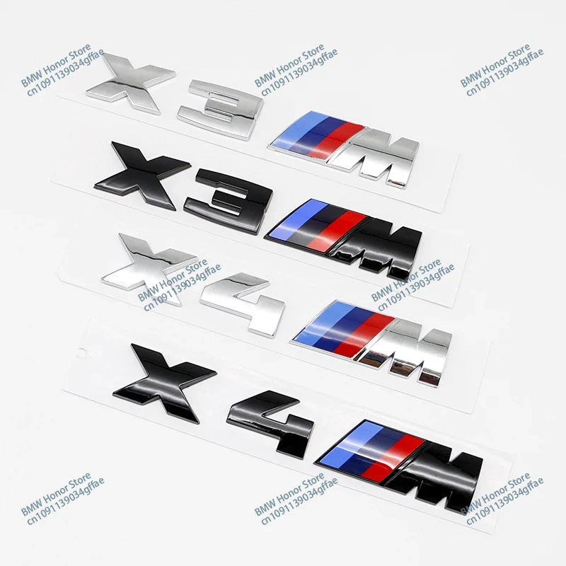 3D ABS For BMW M Logo X1 X2 X3 X4 X5 X6 X7 E84 E83 F39 F48 G01 Car Letter Rear Trunk Bumper Emblem Sticker Decal Badge Styling